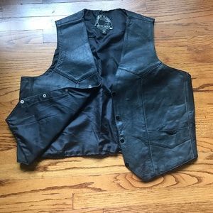 Silver Hawk Biker Gear Leather Vest Sz 40